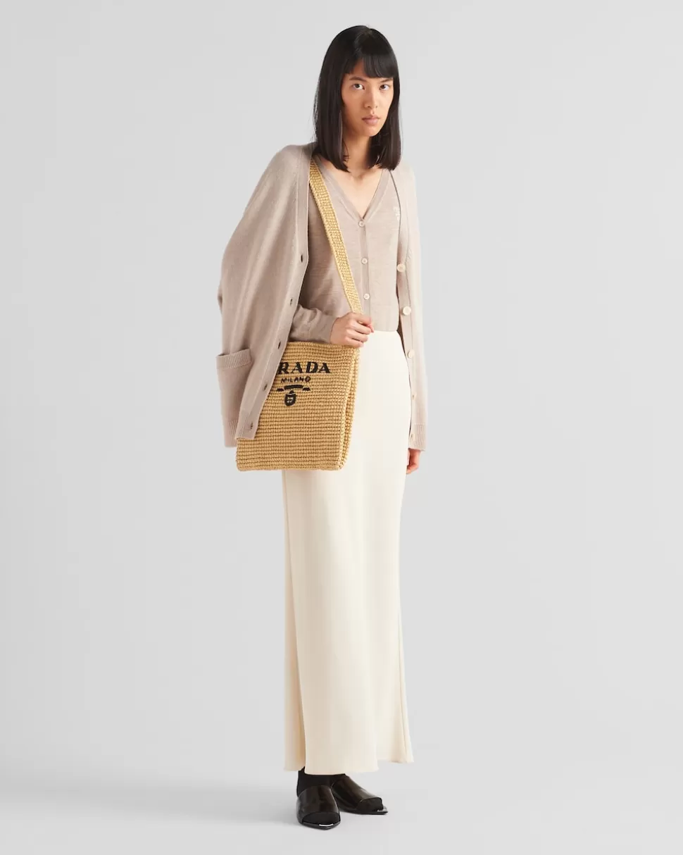 Clearance Prada Strickjacke Aus Kaschmir Wüstenbeige