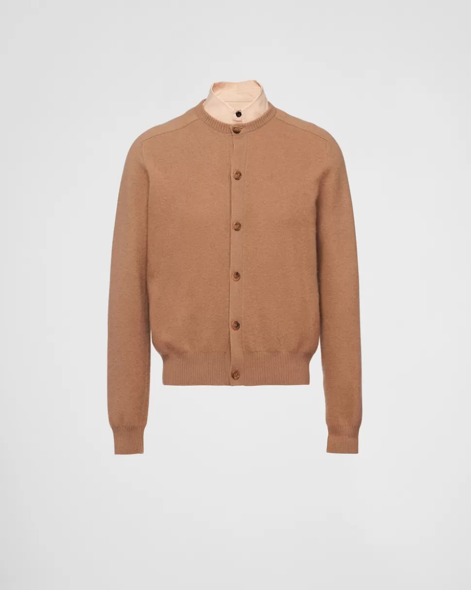 Best Prada Strickjacke Aus Kaschmir Dunkelbraun