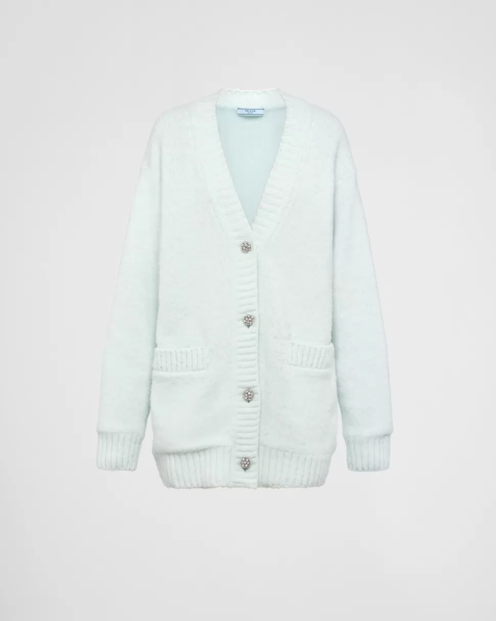 Cheap Prada Strickjacke Aus Shetlandwolle Ringelblume
