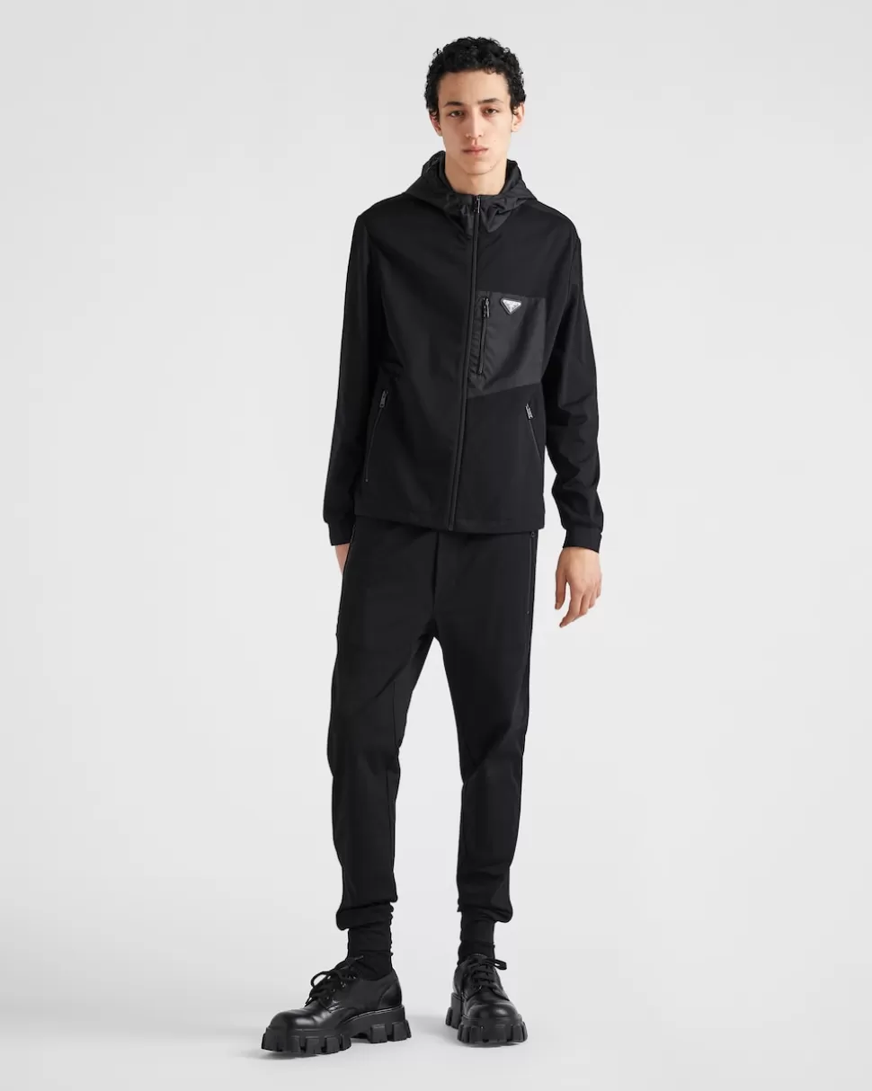 Flash Sale Prada Strickjacke Aus Technischer Baumwolle Und Re-nylon Schwarz