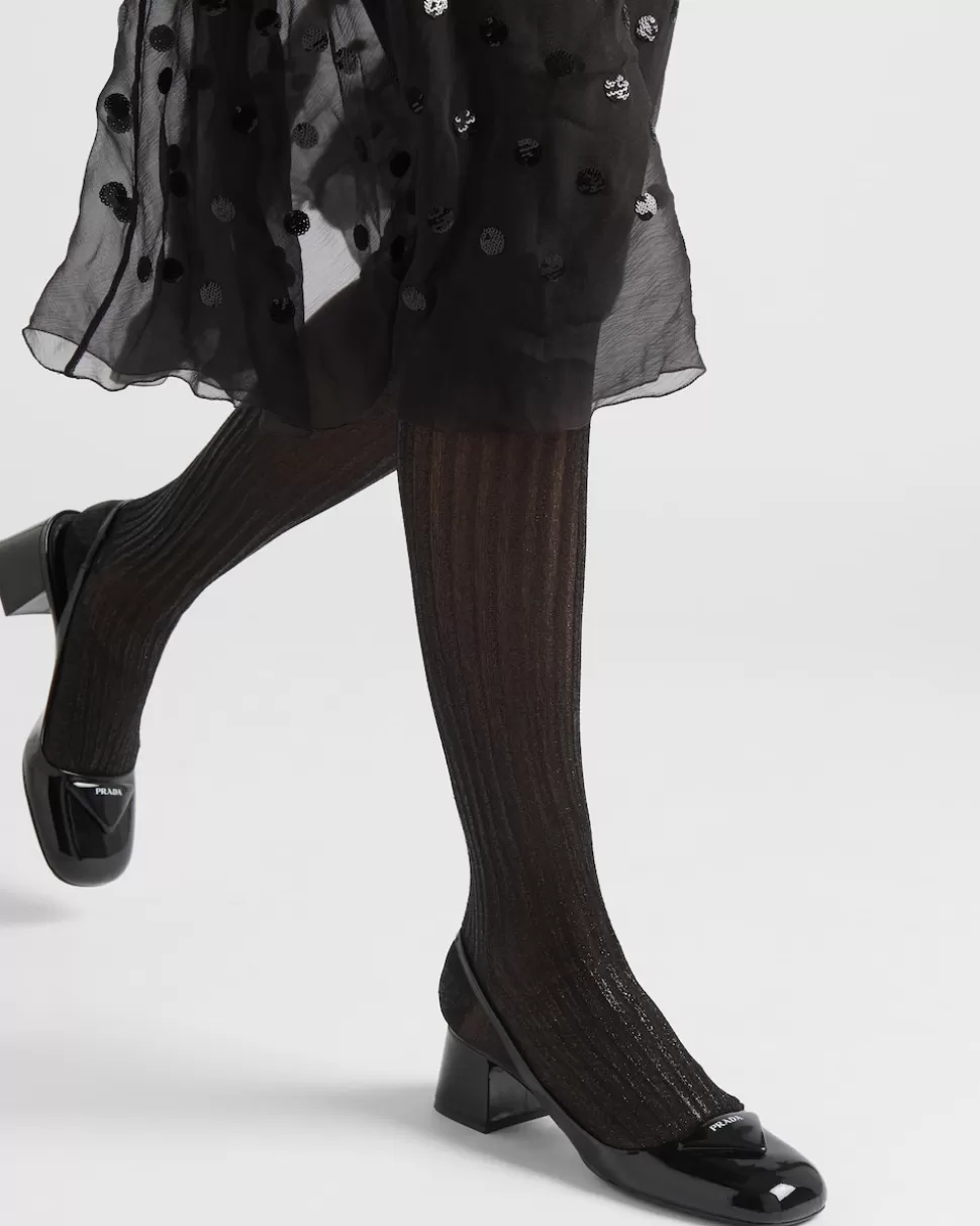 Sale Prada Strumpfhose Aus Lurex Schwarz