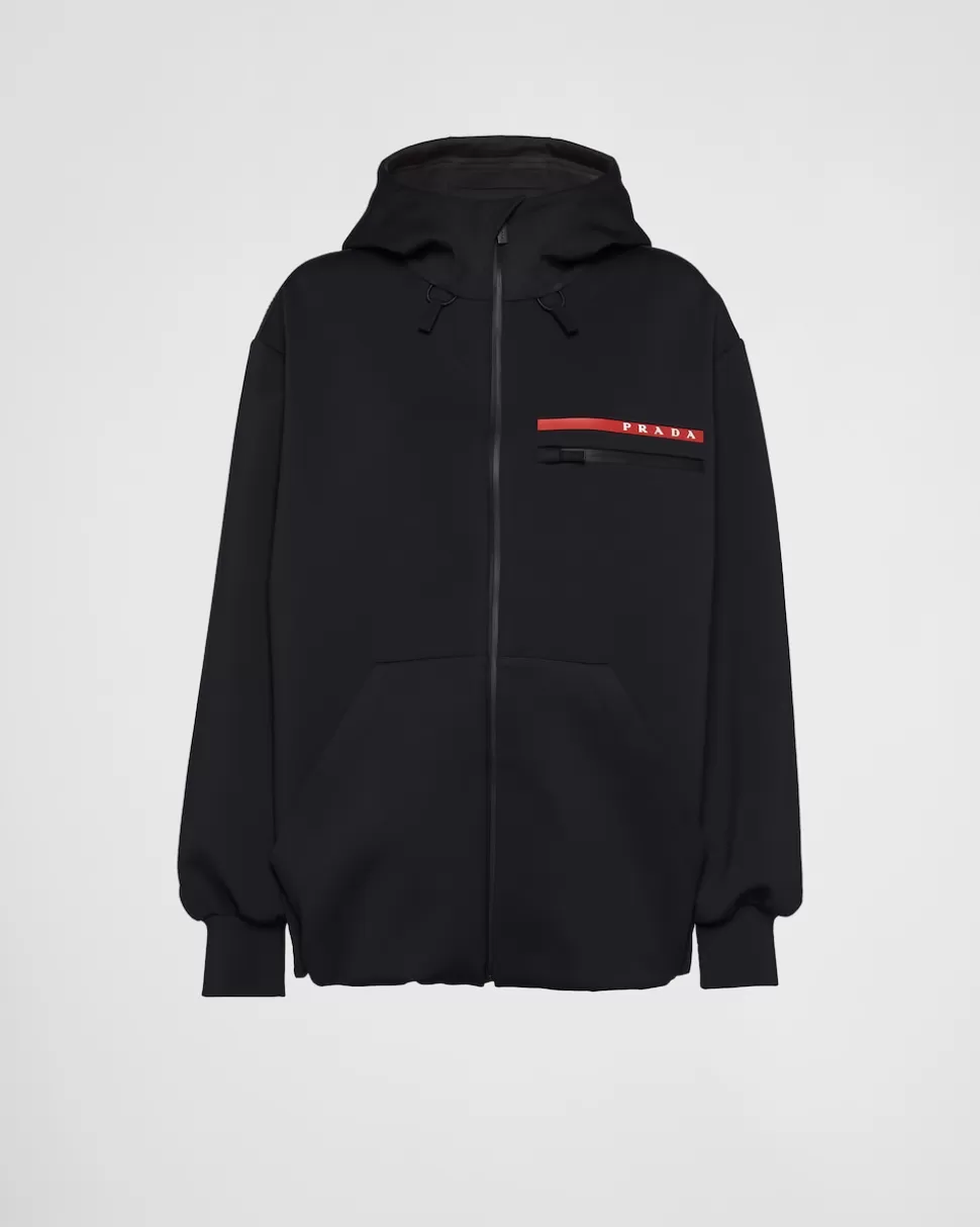 Discount Prada Sweatshirt Aus Double Jersey Schwarz