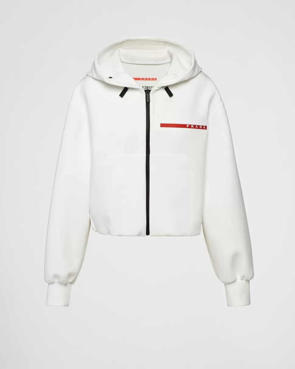 Sale Prada Sweatshirt Aus Double Jersey Weiss
