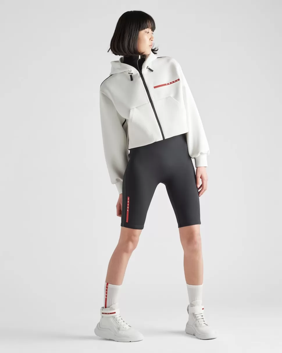 Sale Prada Sweatshirt Aus Double Jersey Weiss
