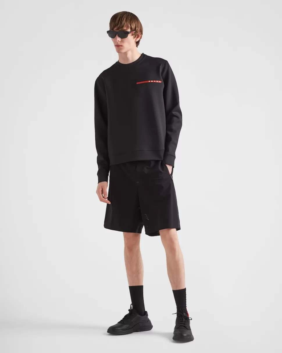 Cheap Prada Sweatshirt Aus Recyceltem Funktionsgewebe Schwarz