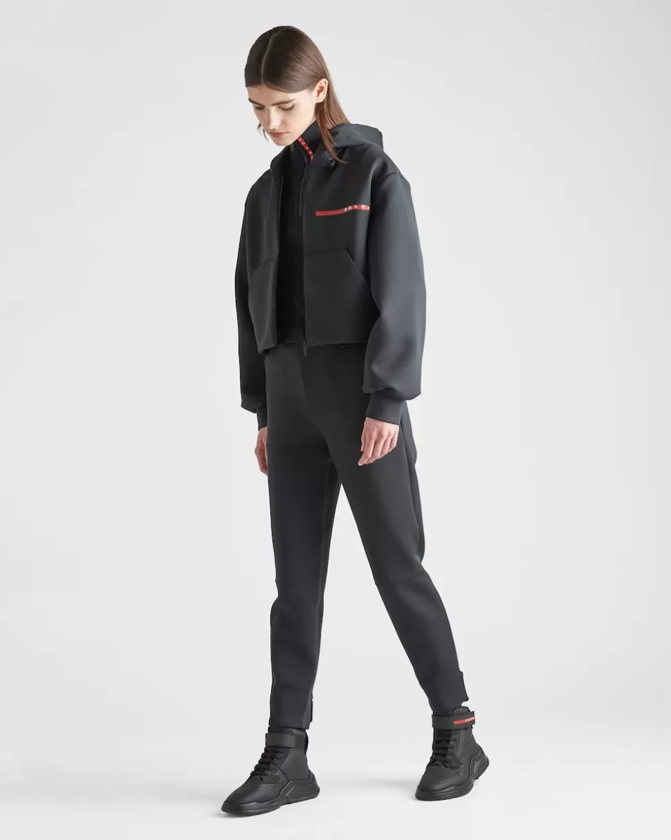 Clearance Prada Sweatshirt Aus Recyceltem Funktionsgewebe Schwarz