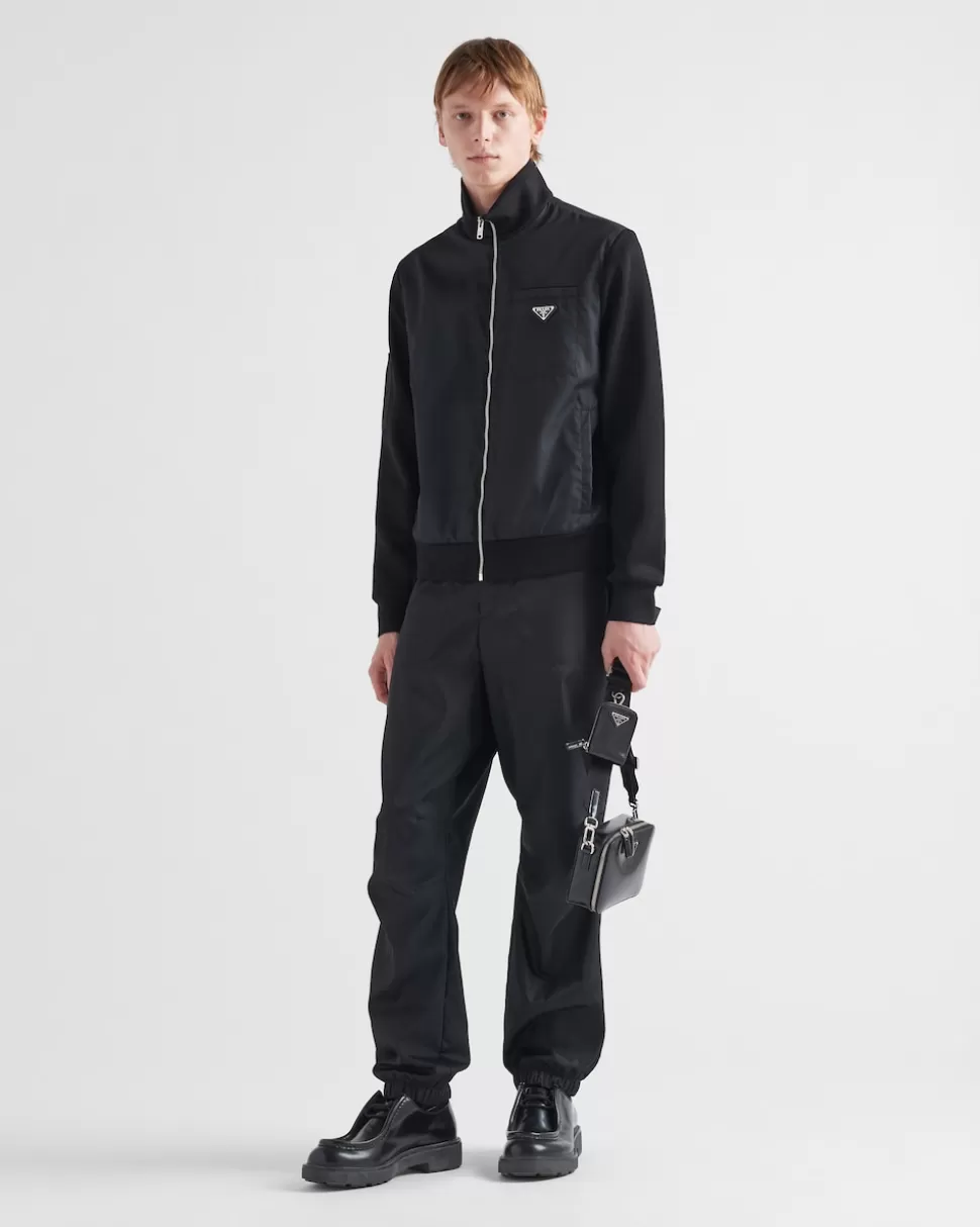 New Prada Sweatshirt Mit Details Aus Re-nylon Schwarz/Schwarz