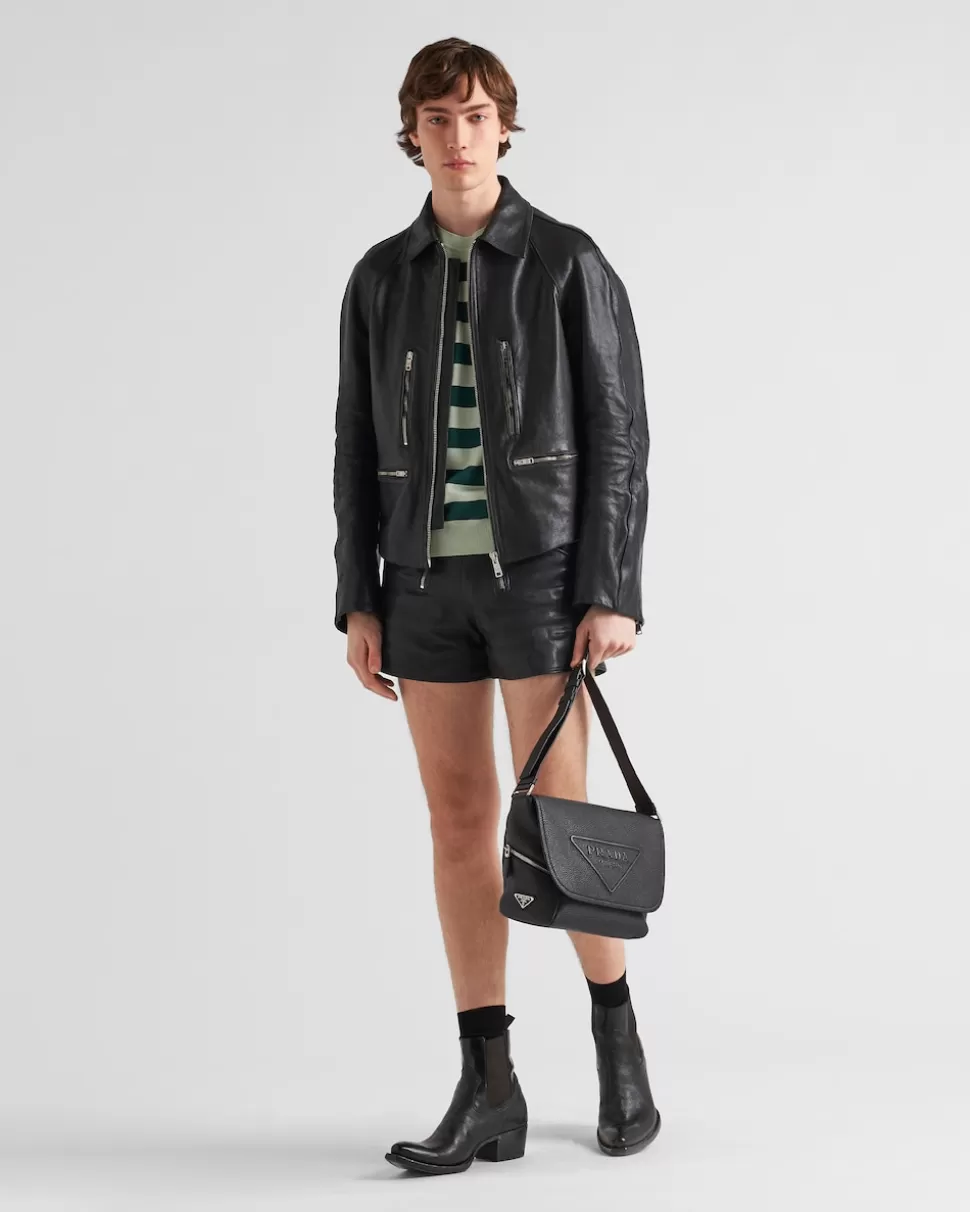 Flash Sale Prada Tasche Aus Leder Mit Schulterriemen Schwarz