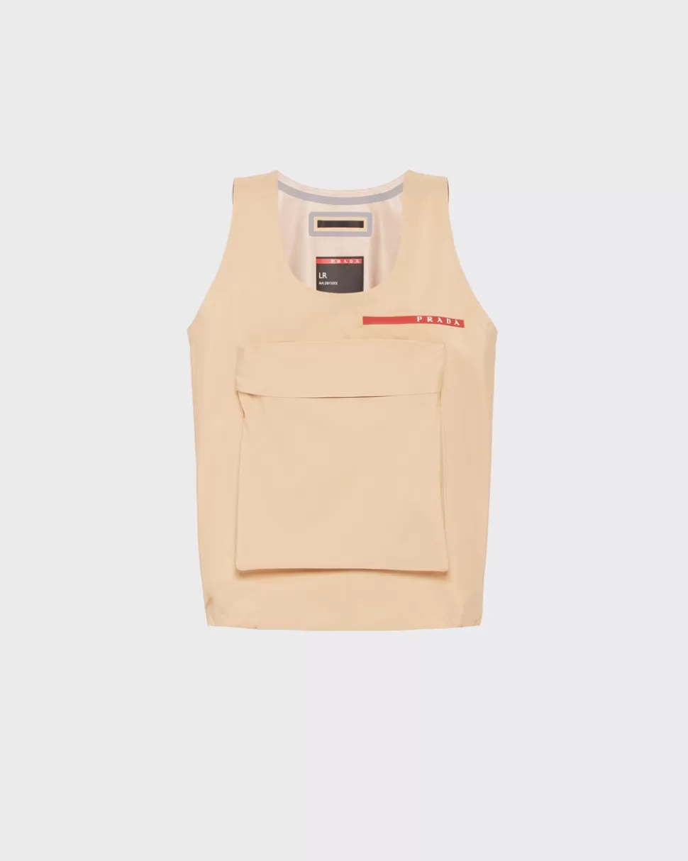 Fashion Prada Top Aus Funktionsgewebe Mit Großer Tasche Schwarz
