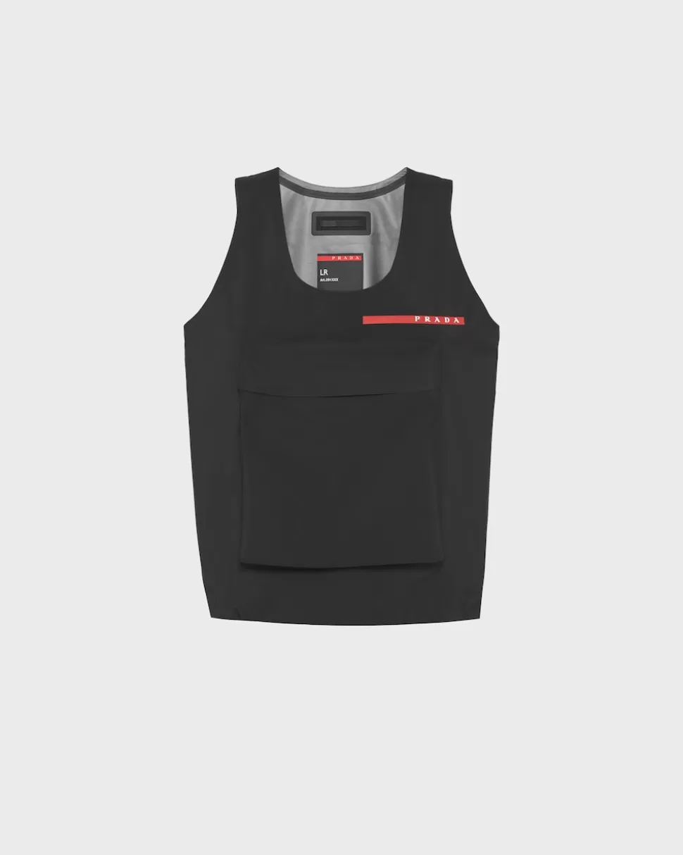 Sale Prada Top Aus Funktionsgewebe Mit Großer Tasche Schwarz
