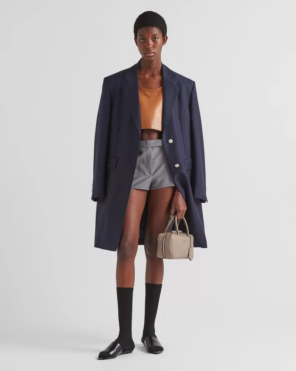 Online Prada Top Aus Nappa-leder Karamell