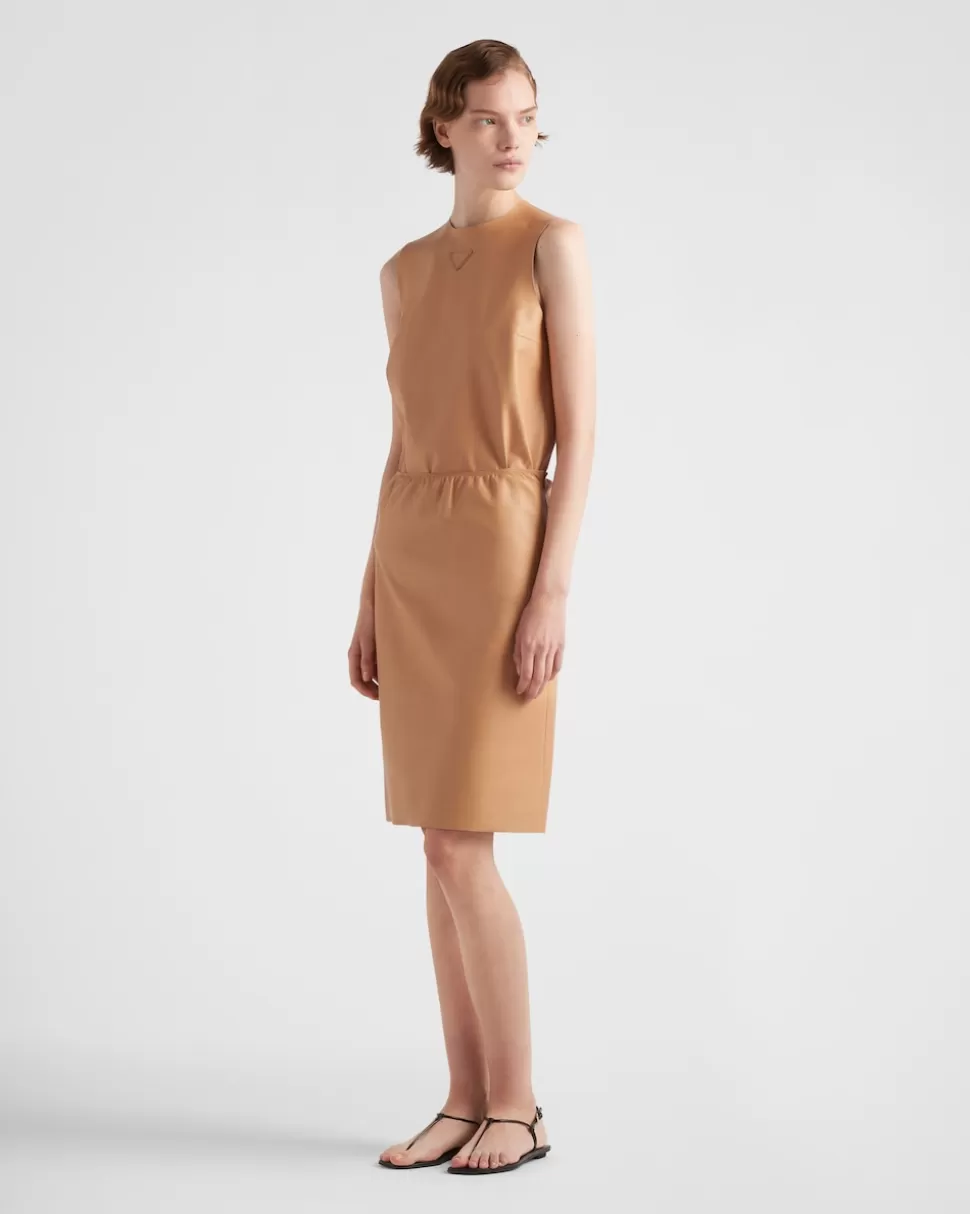 Discount Prada Top Aus Stretch-nappaleder Natur