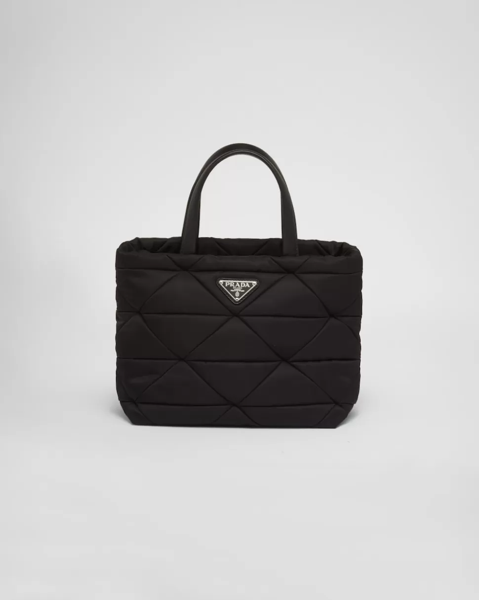 Fashion Prada Tote Bag Aus Gepolstertem Re-nylon Schwarz