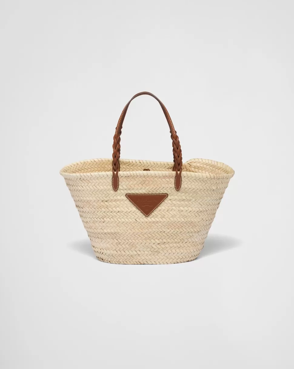Hot Prada Tote Bag Aus Webstoff Und Leder Beige/Cognac