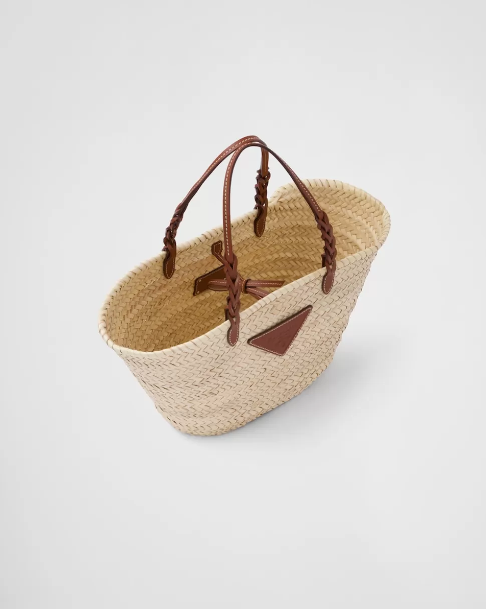 Hot Prada Tote Bag Aus Webstoff Und Leder Beige/Cognac