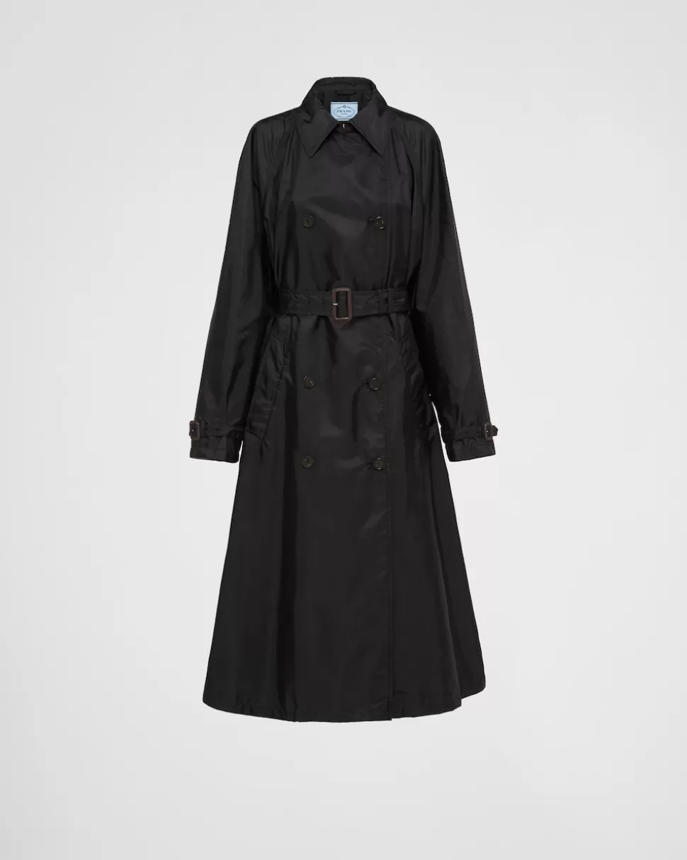 Store Prada Trenchcoat Aus Leichtem Re-nylon Schwarz