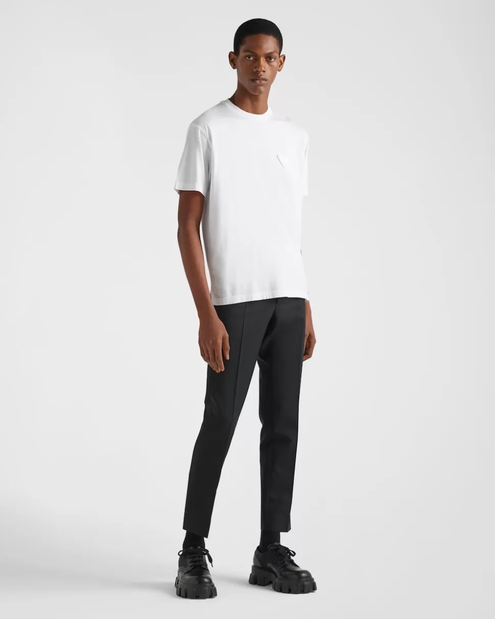 Store Prada T-shirt Aus Baumwolle Schwarz
