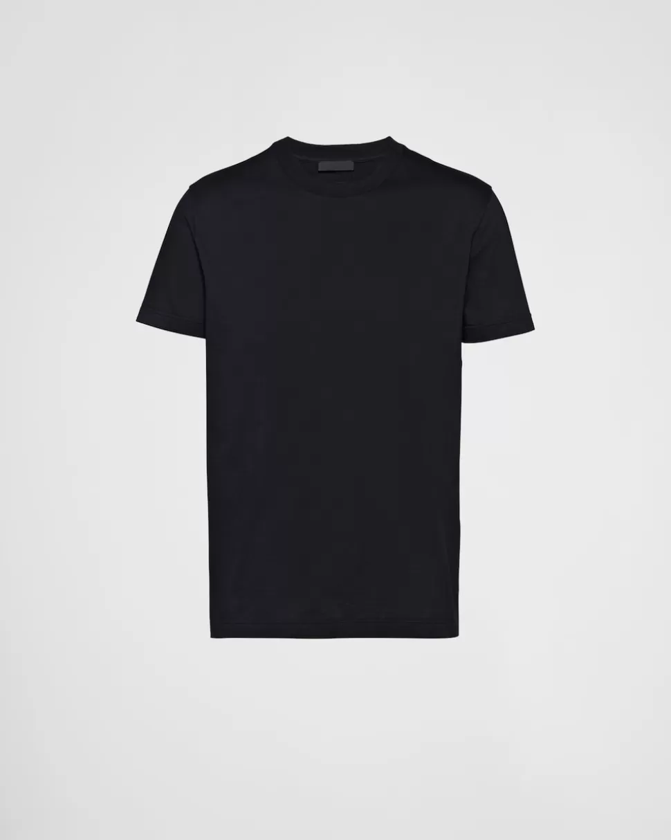 Best Sale Prada T-shirt Aus Baumwolle - 3er-pack Schwarz