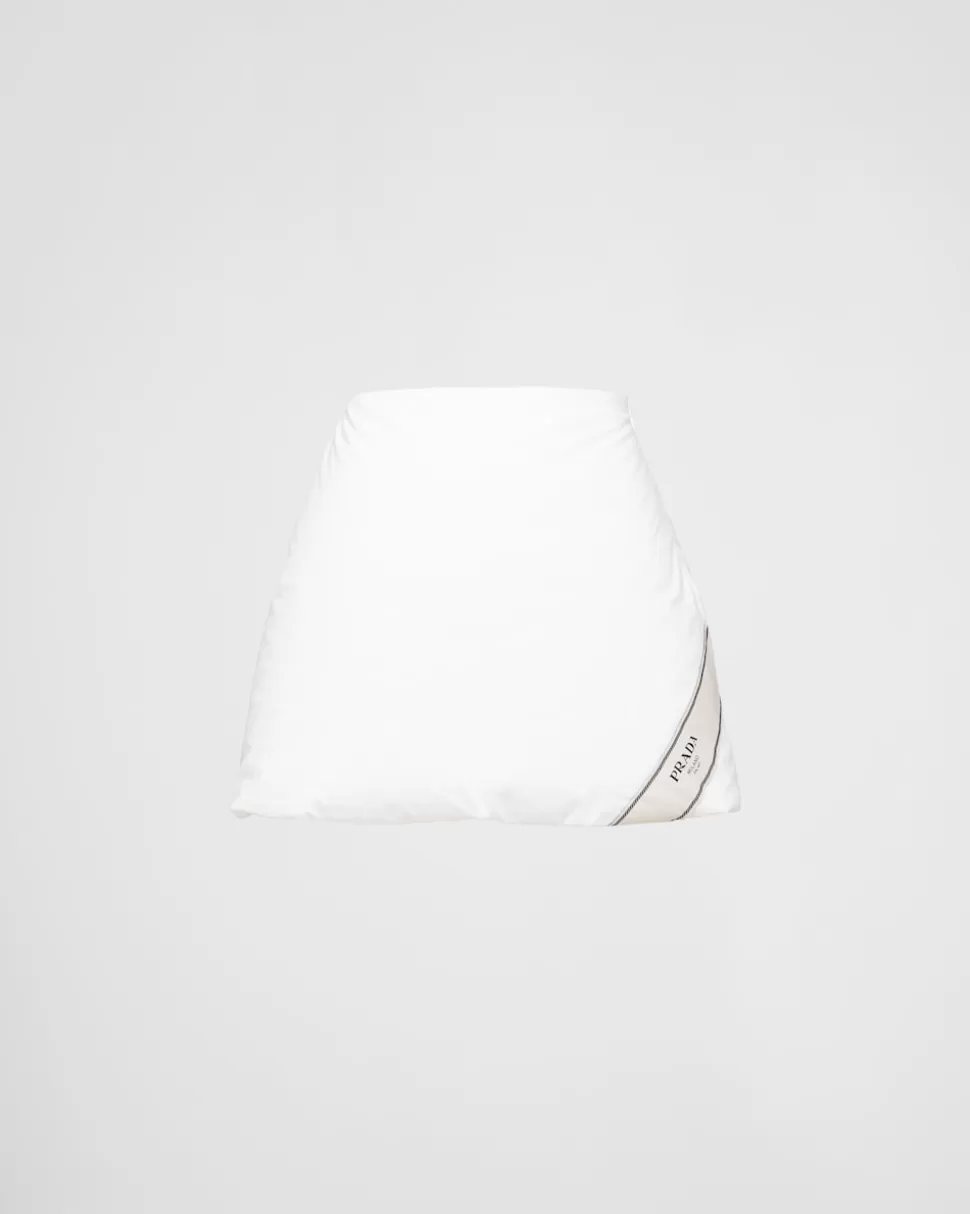 Shop Prada Wattierter Minirock Aus Baumwolle Weiss/Creme