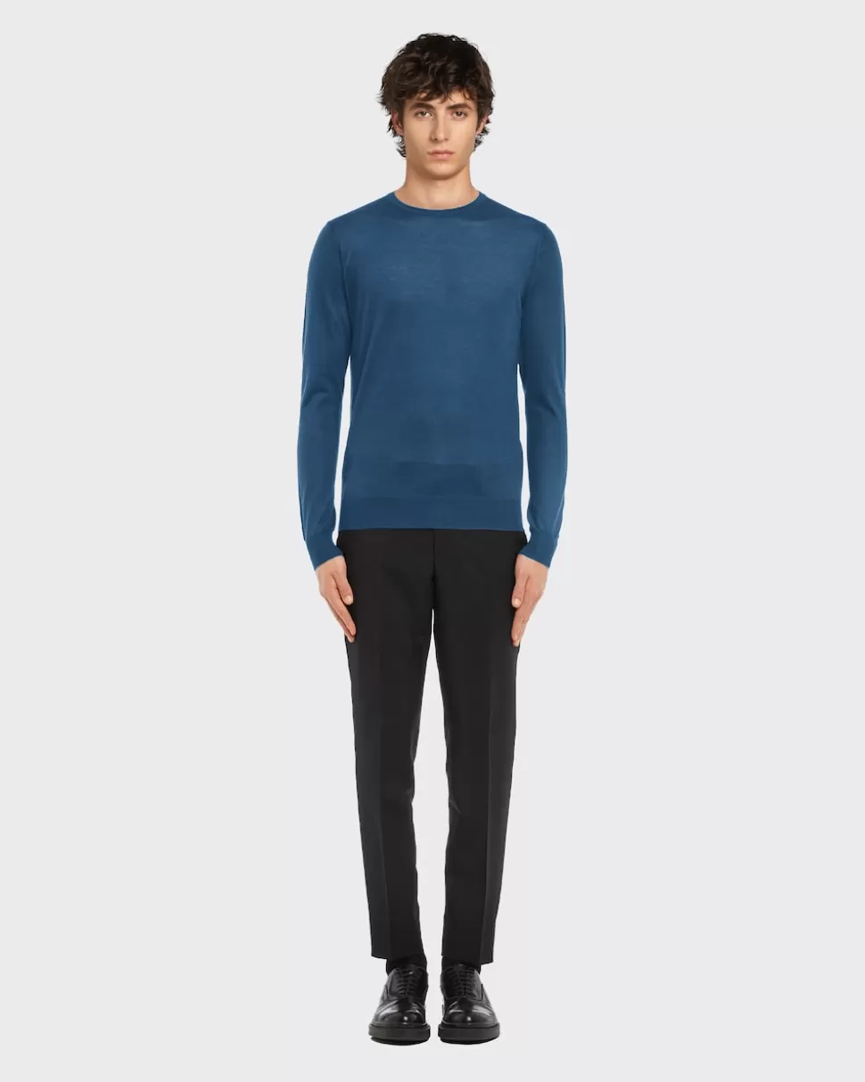 Best Sale Prada Weicher Kaschmirpullover Mit Ausschnitt Schwarz