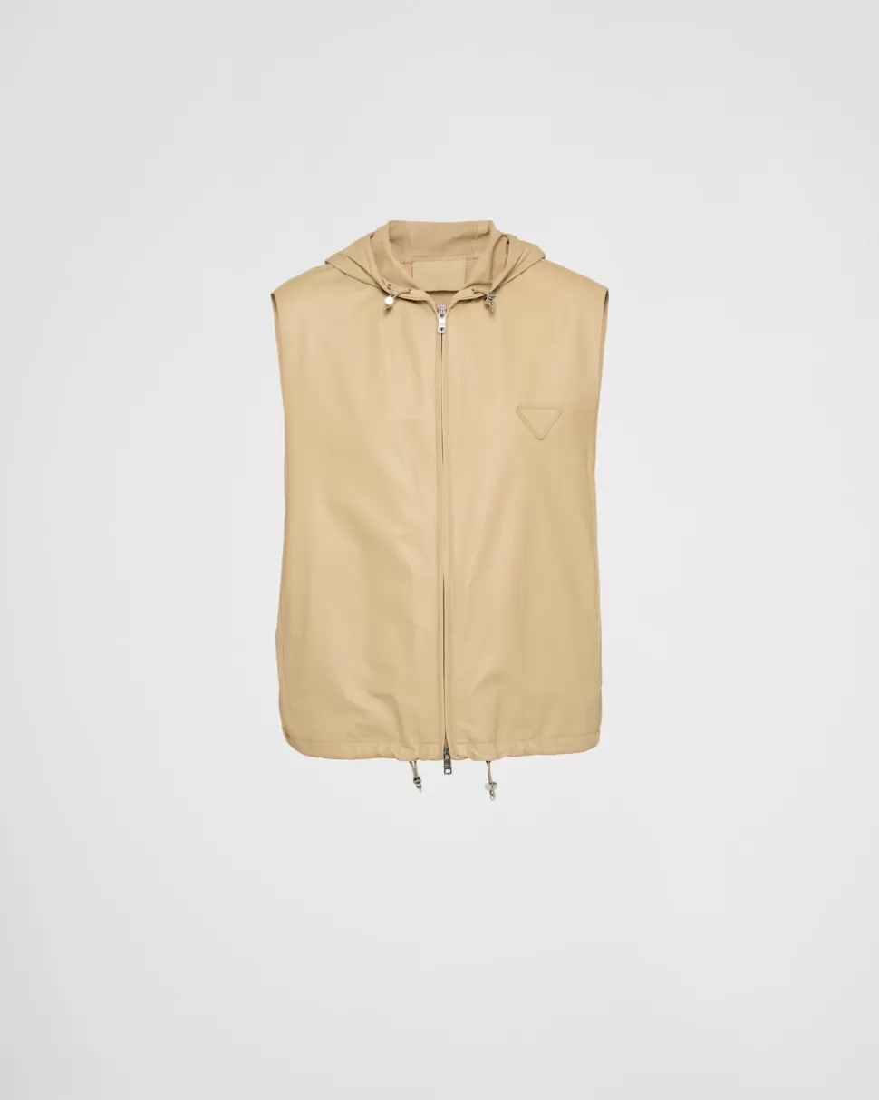 Flash Sale Prada Weste Aus Leder Khaki